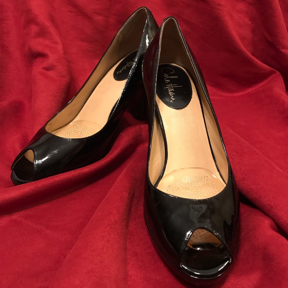 HOT Cole Haan@Nike Air, Peeptoe Patent Leather 8.5